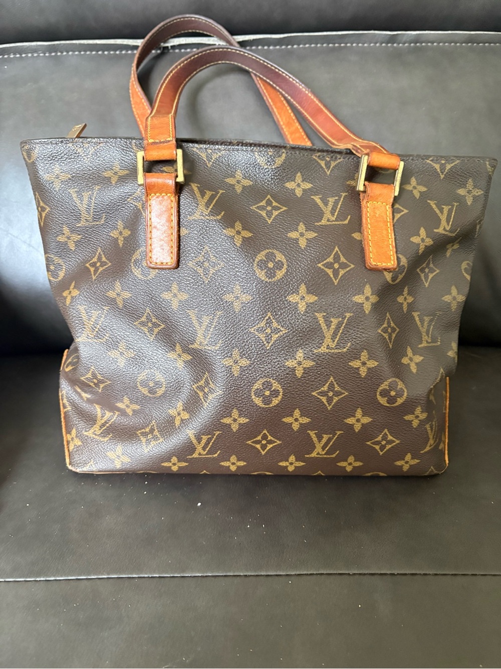 Vintage Authentic LOUIS VUITTON Cabas Piano Tote Hand Bag Monogram Canvas